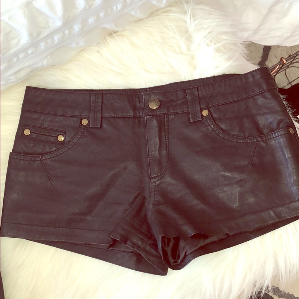 Vegan leather shorts